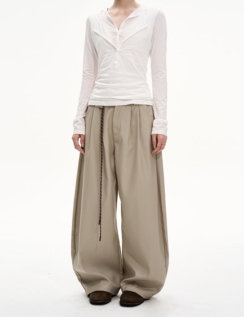 Unisex Pleated Casual Pants