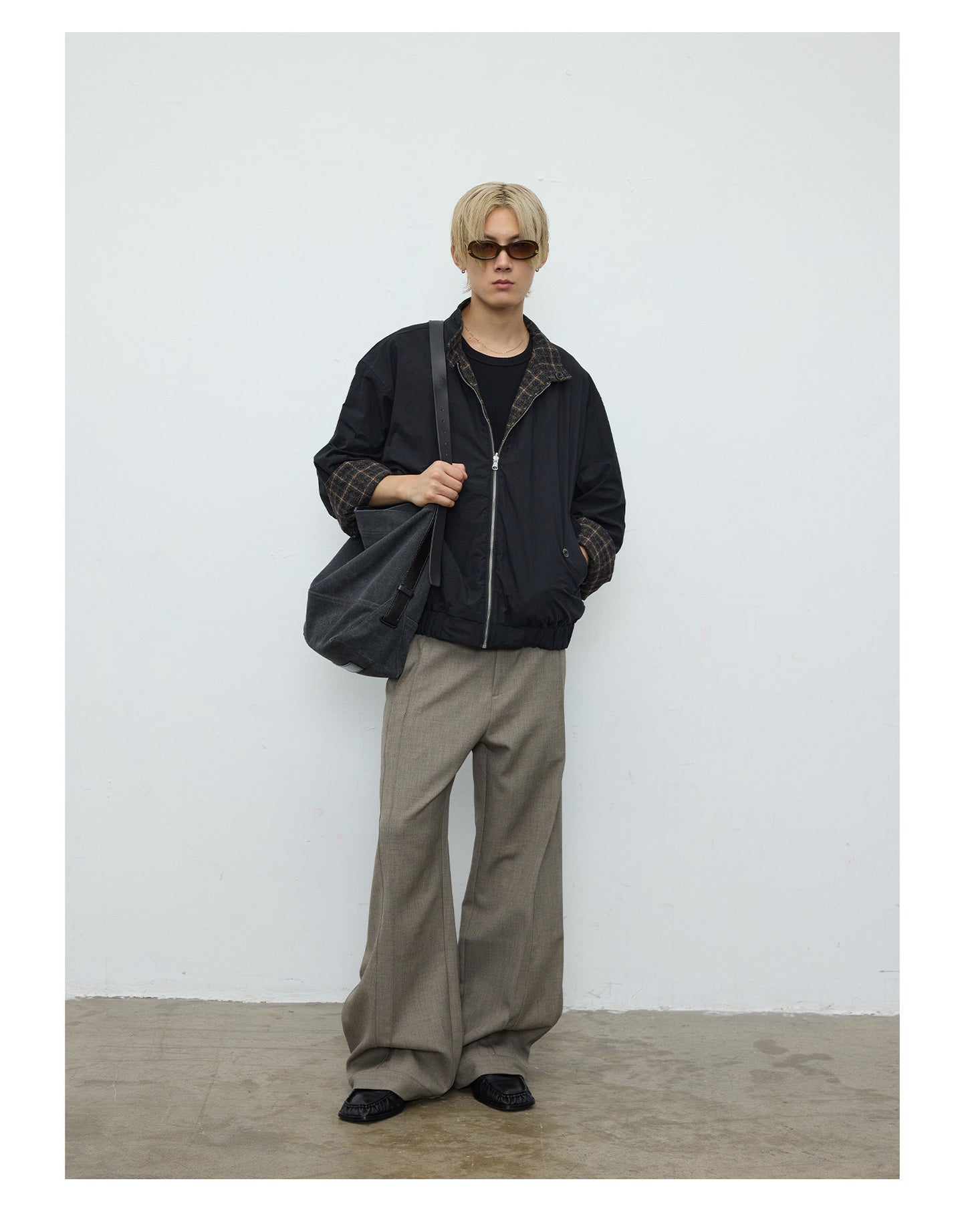 Reversible Check Pattern Pima Cotton Jacket