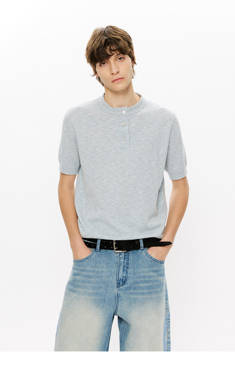 Relaxed-Fit Knit Casual Shirt
