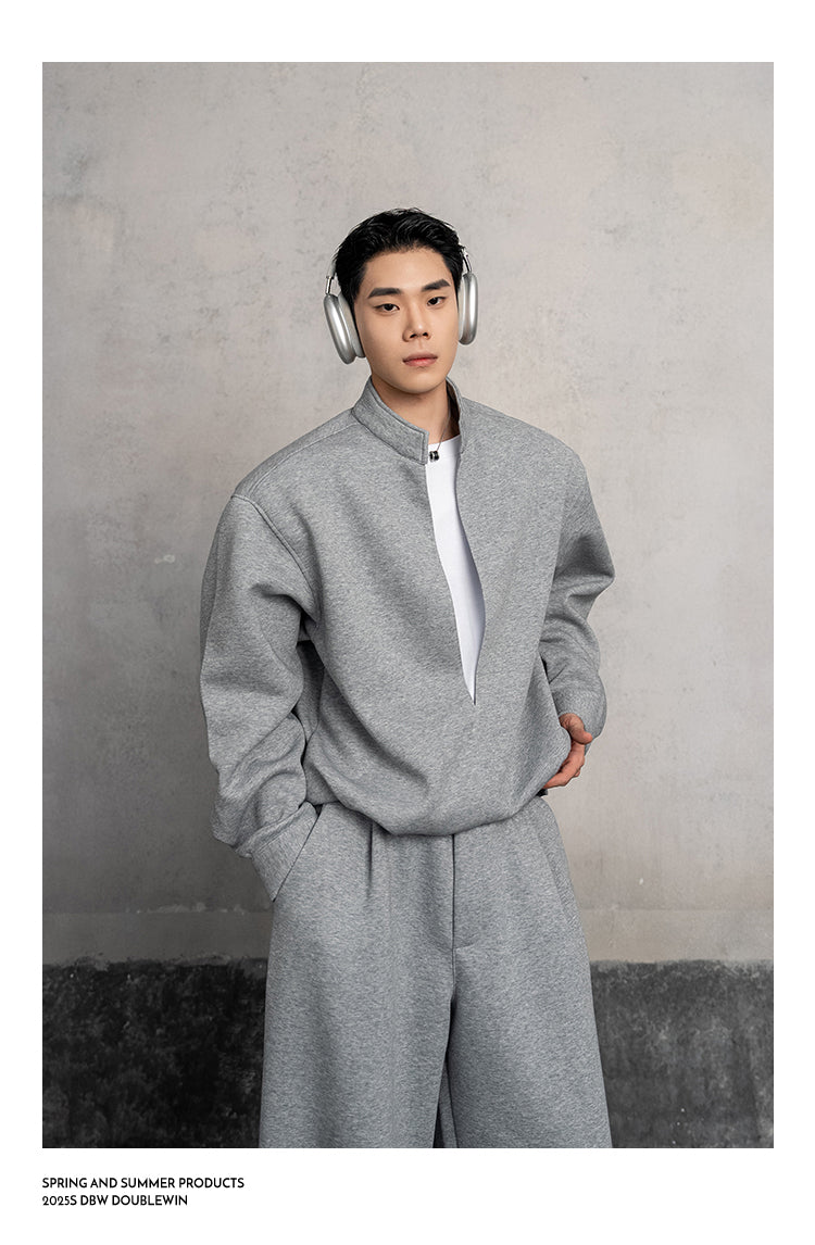 Fake two-piece sweatshirt setup