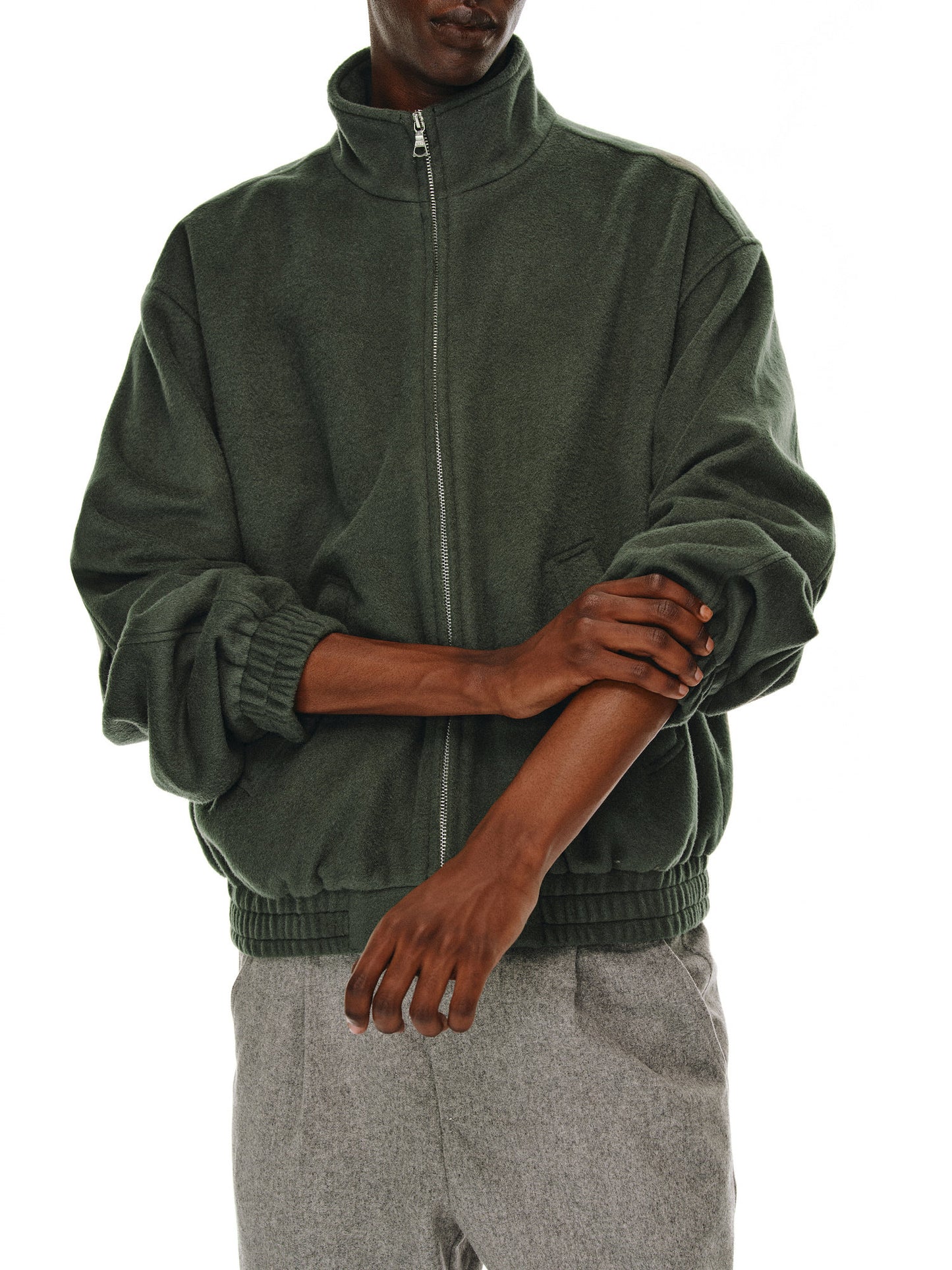 Stand Collar Wool Jacket