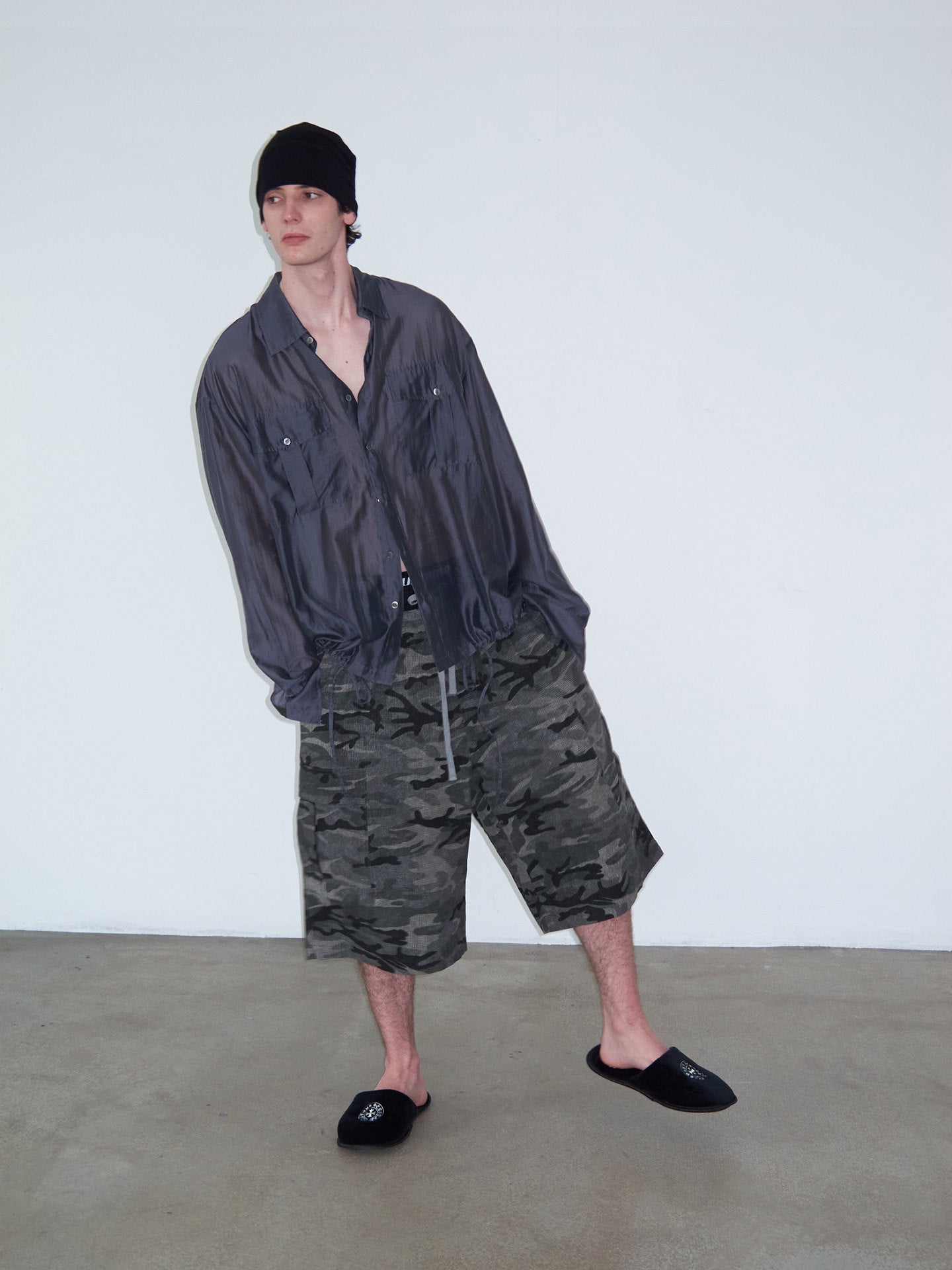Patchwork Check Faux Two-Piece Shorts