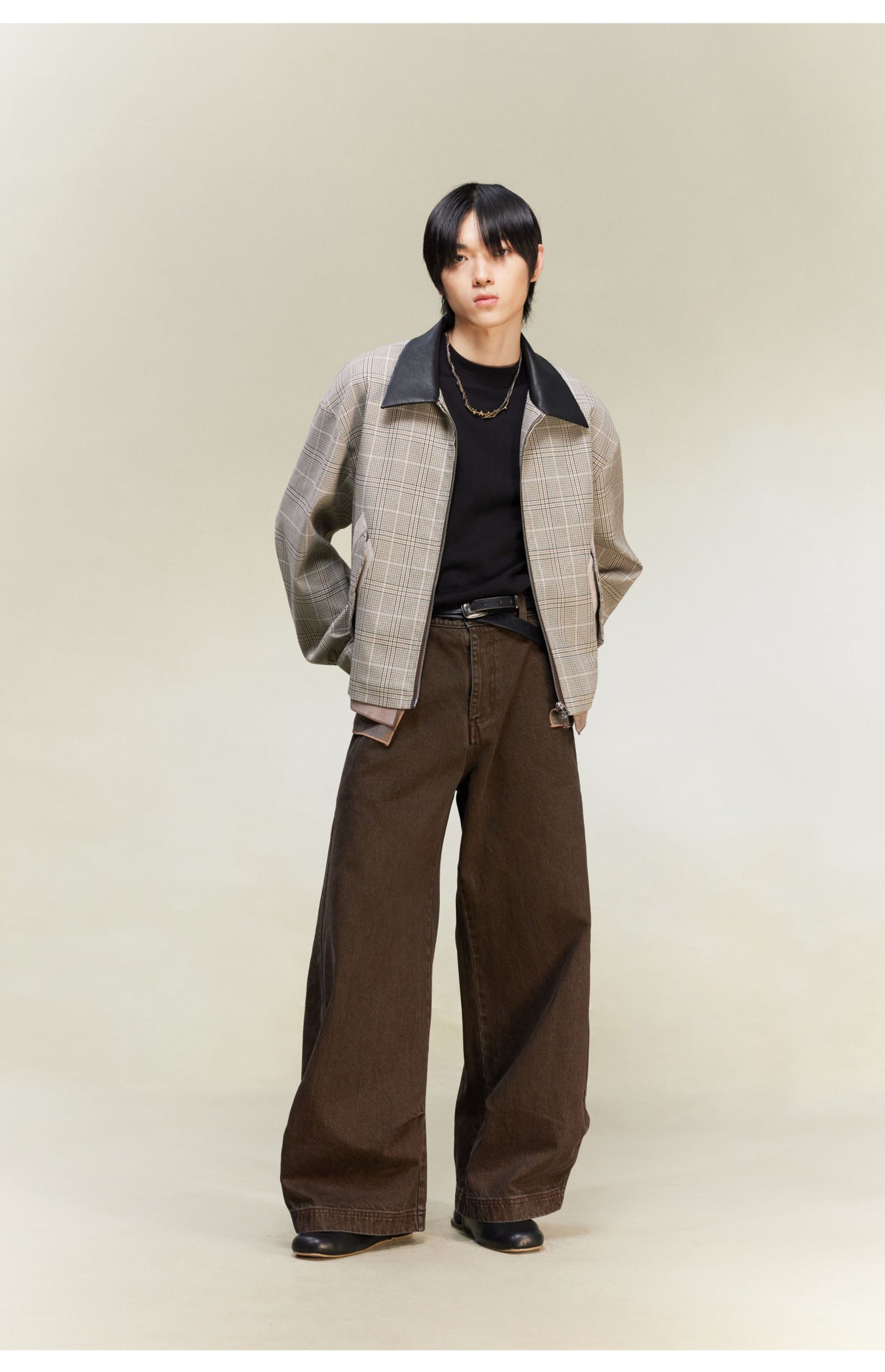 Multicolor Scimitar Pleated Denim Pants