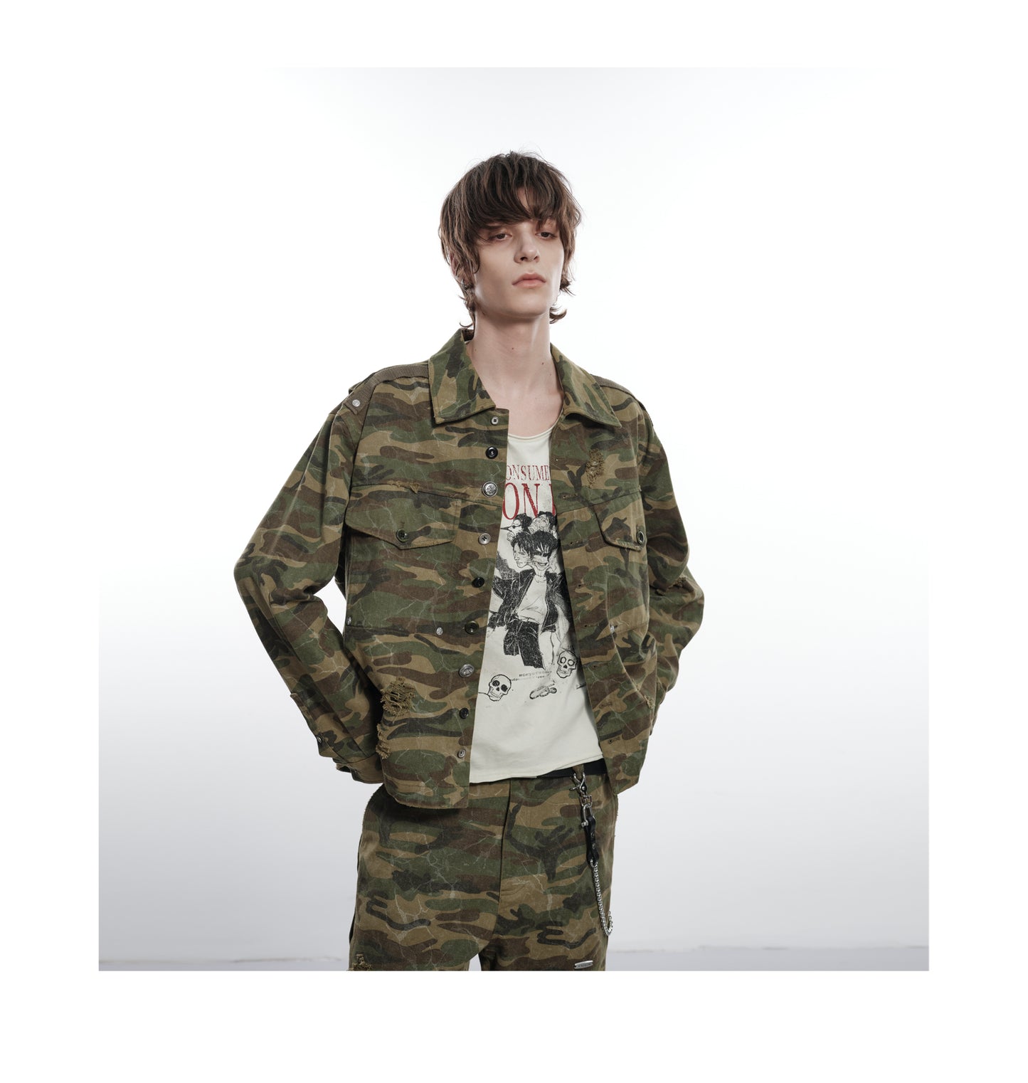 Damaged camouflage jacket