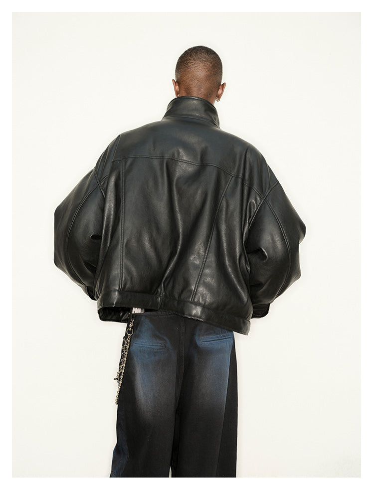 Box Silhouette Leather Jacket