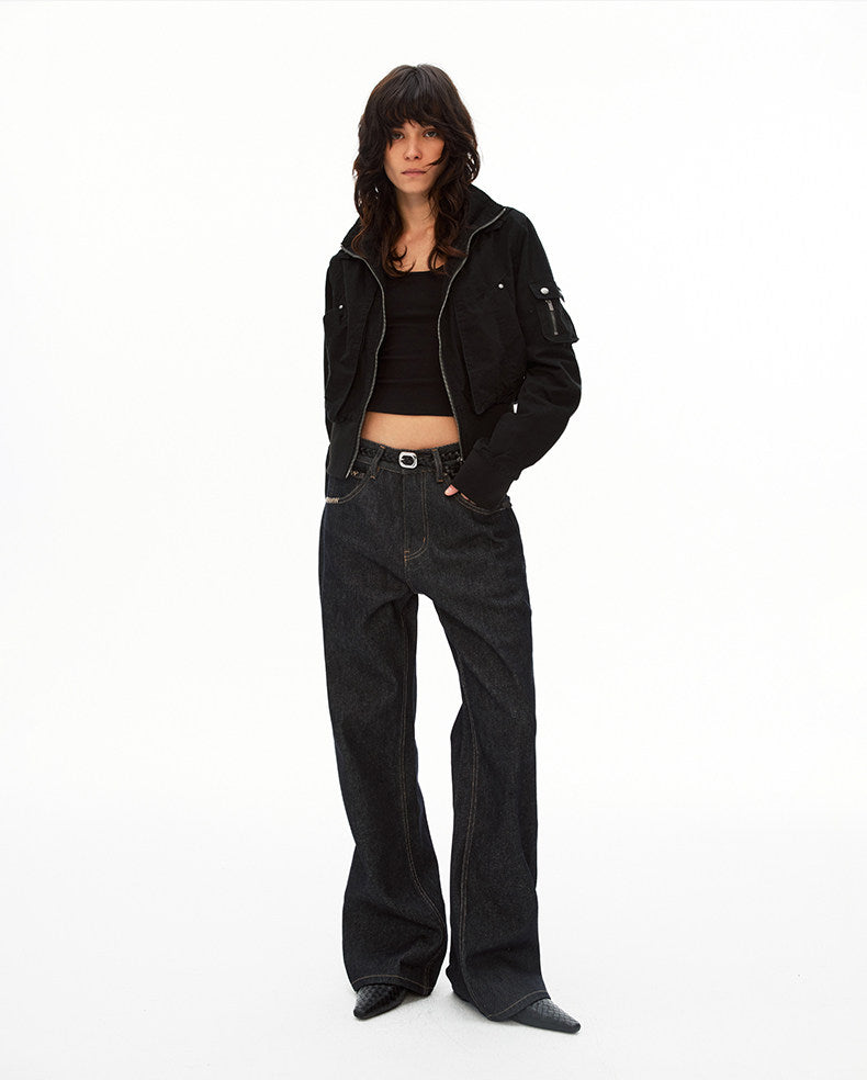 Retro Flare Slim-Fit Straight-Leg Jeans