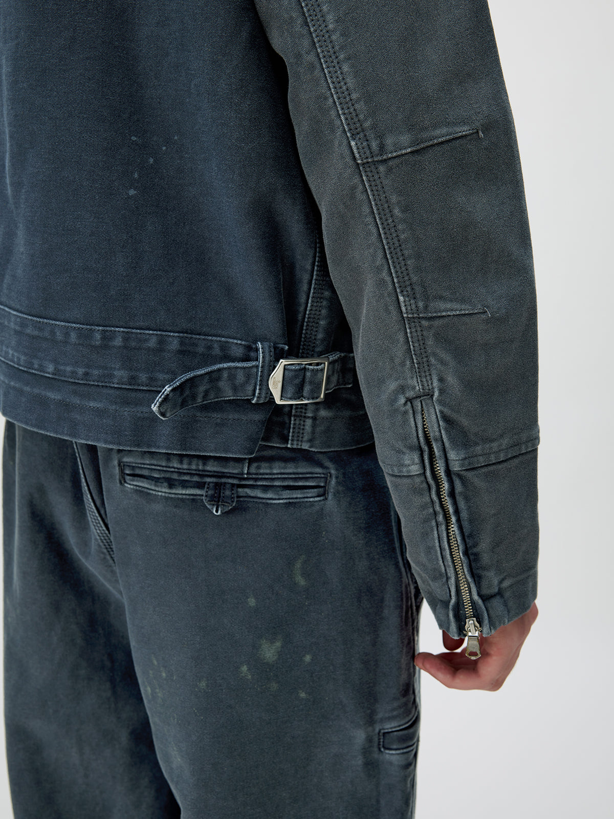 Distressed Zipper Short Jacket