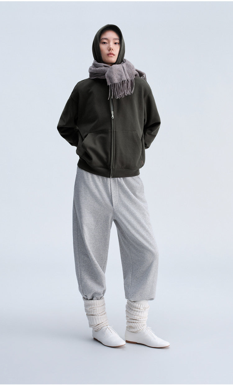 Short-Sleeve Hooded Zip-Up Sweatshirt
