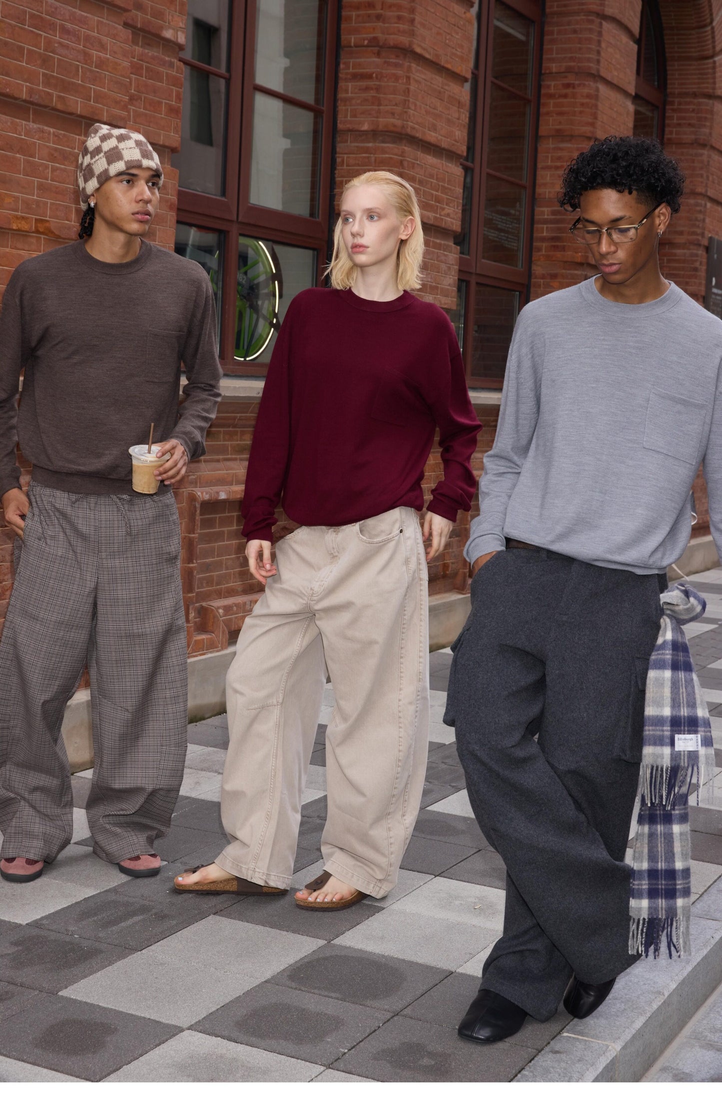 Crew-neck Sweater with Pockets