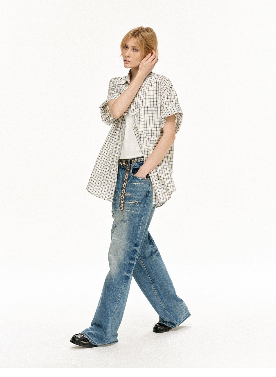 Oversized Retro Check Shirt
