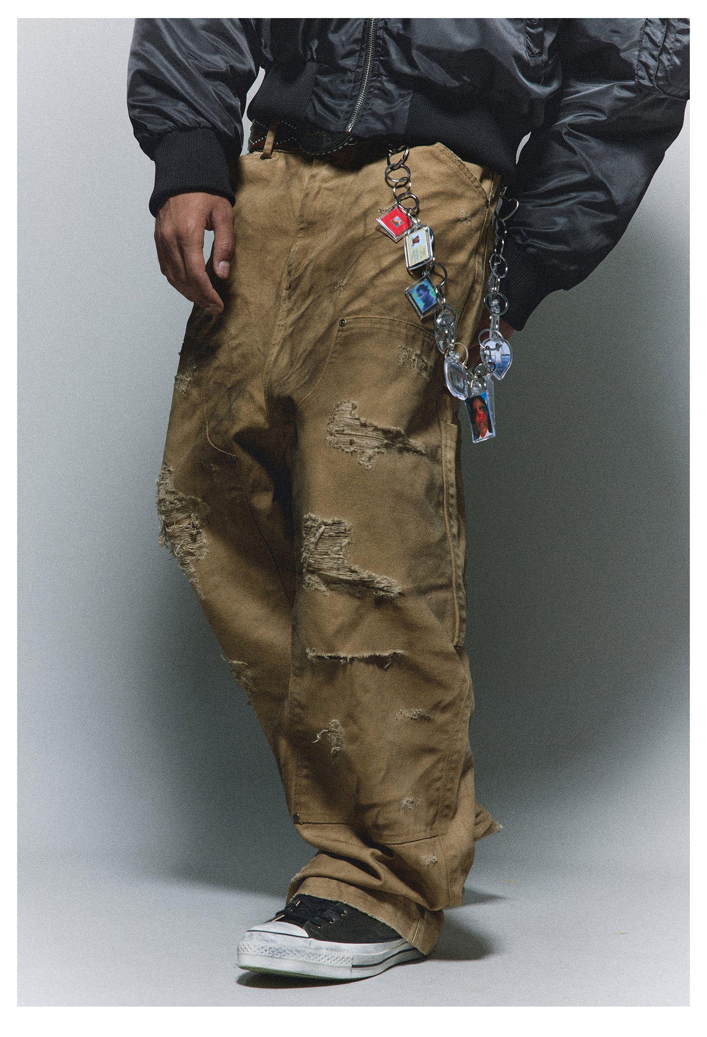 Spray Stain Hole Wide Pants