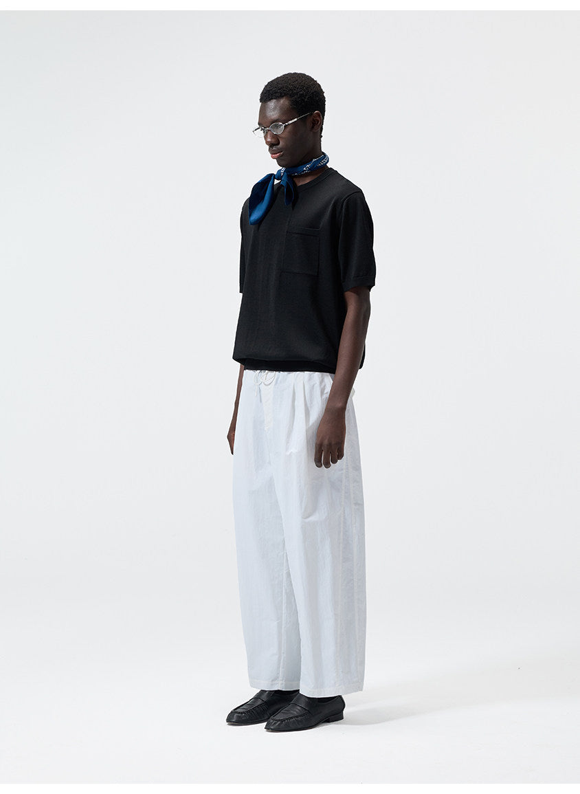 Pocket Crew-Neck Knit Shirt