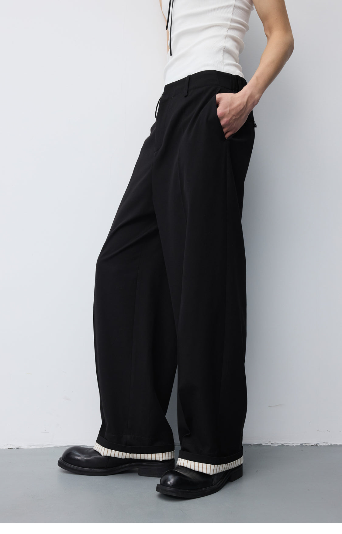 Elasticity Loose-fitting straight pants
