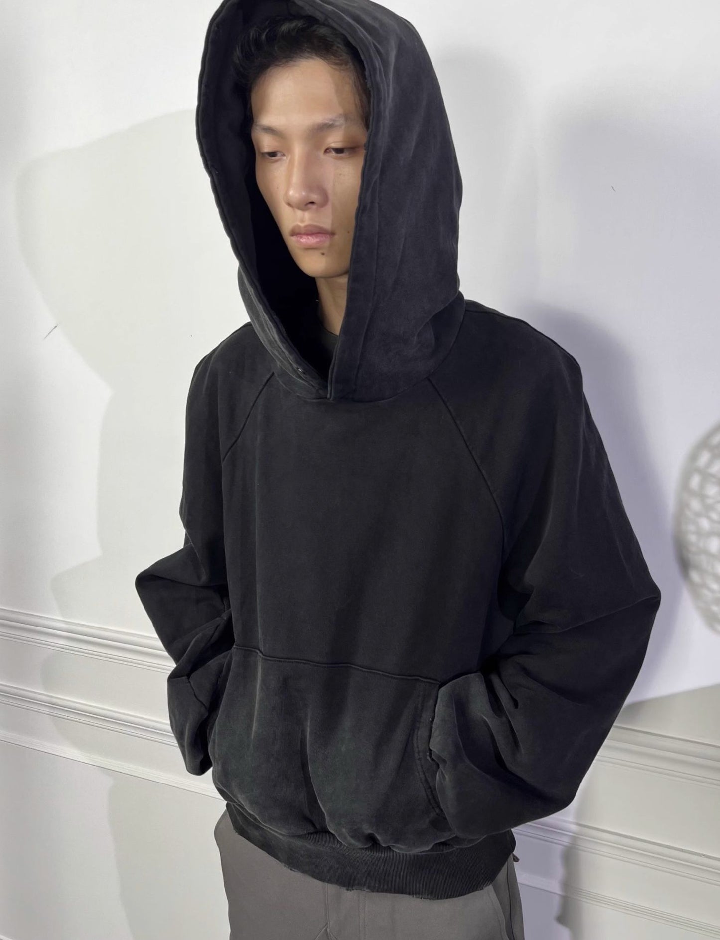 Short Wide Pullover Hoodie