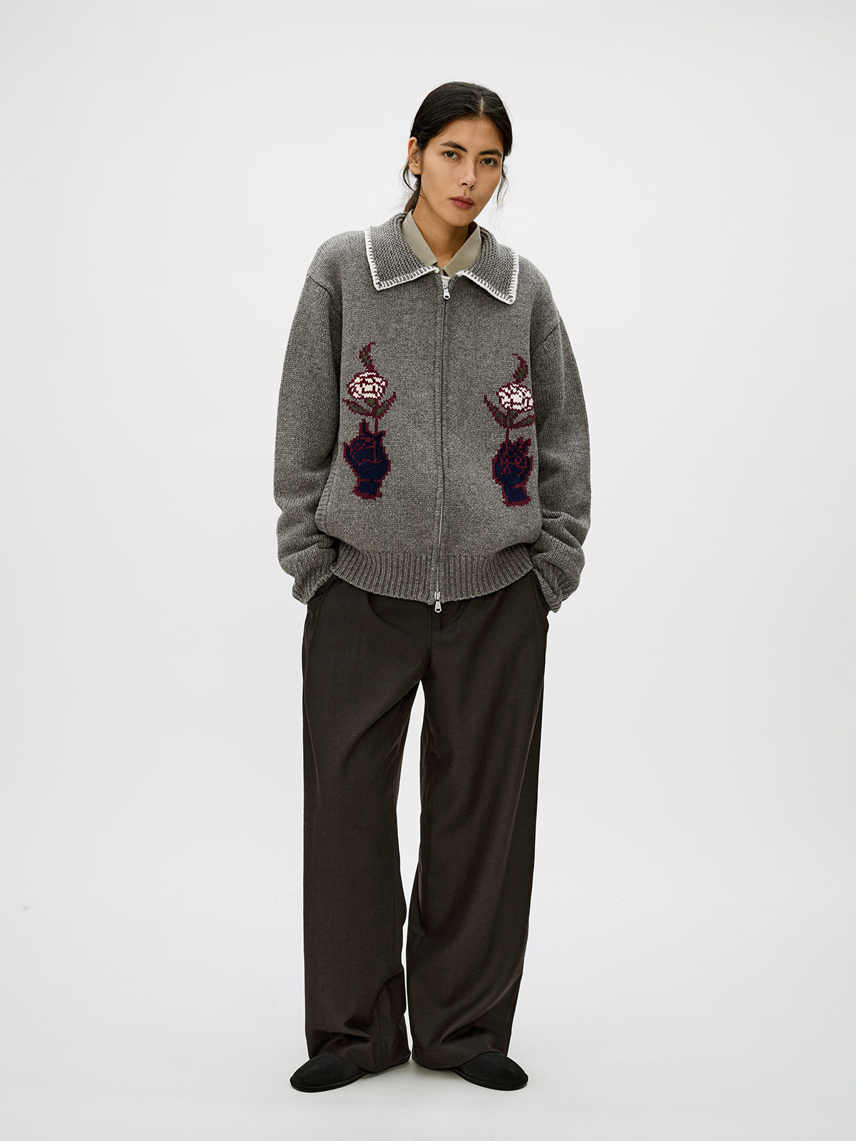 Unisex Wool Blend Cardigan