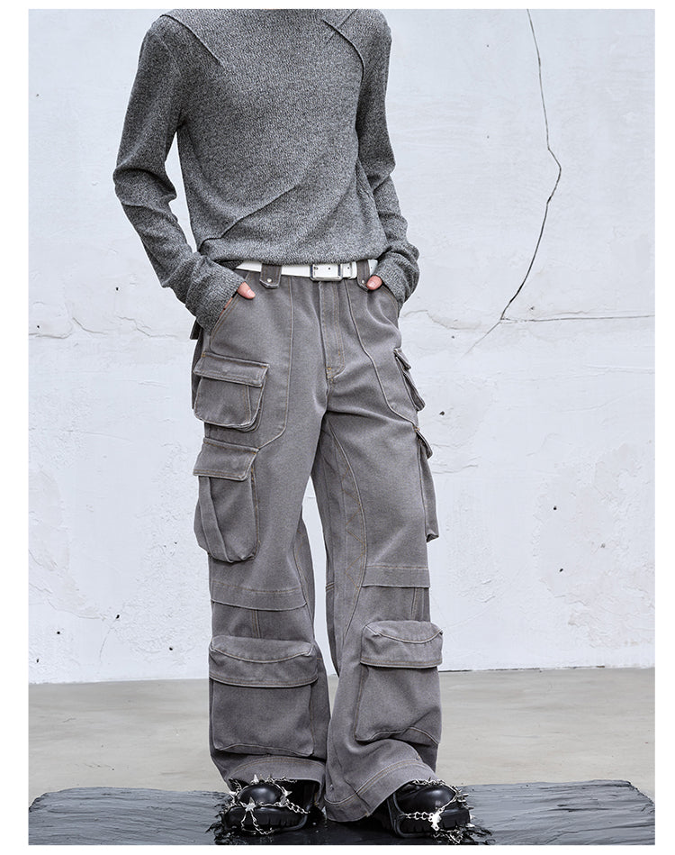 Heavyweight multi-pocket casual pants