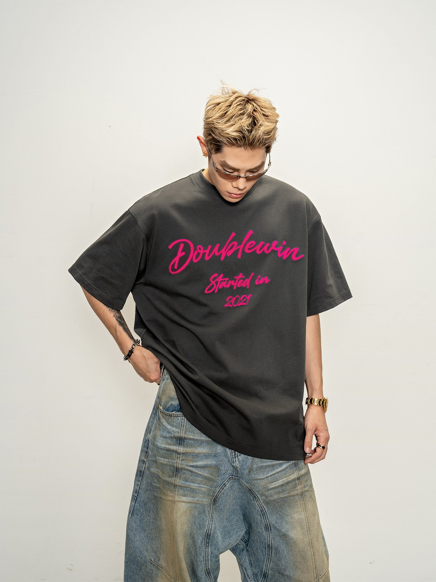 Flock Embroidered T-Shirt