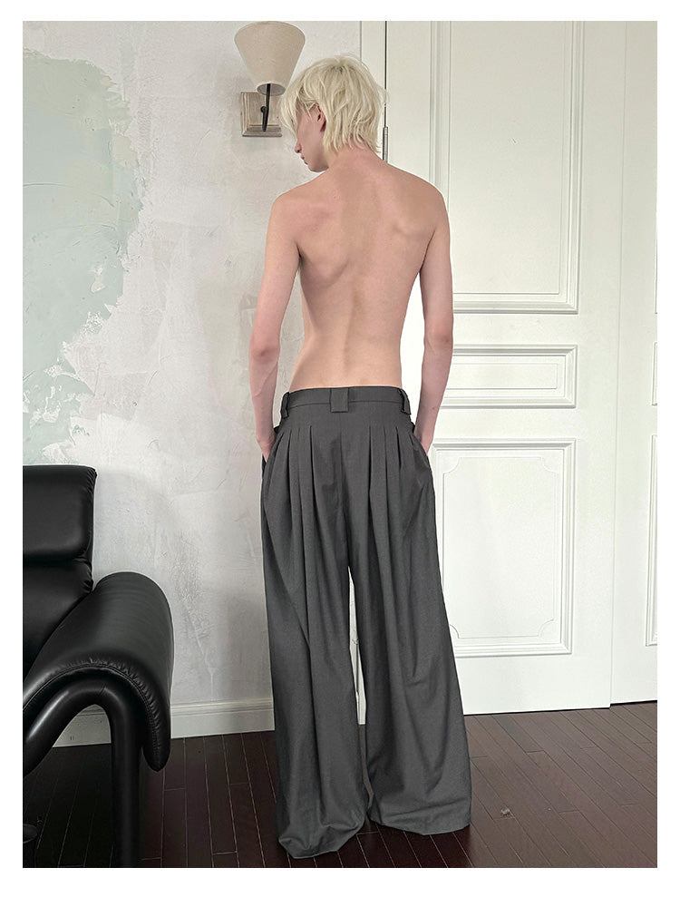 Wide Pleats Casual Pants