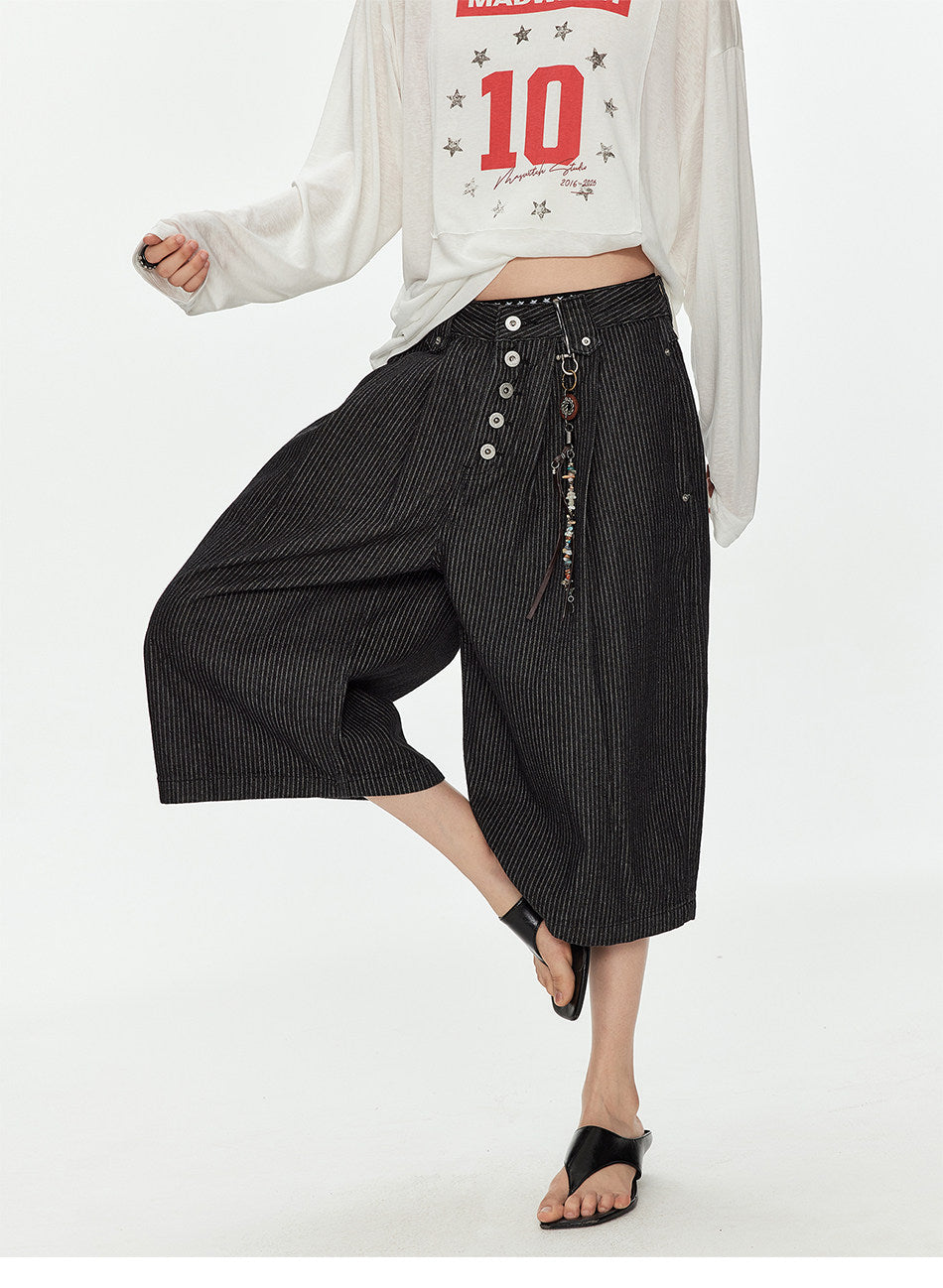 Paris Button Design Shorts