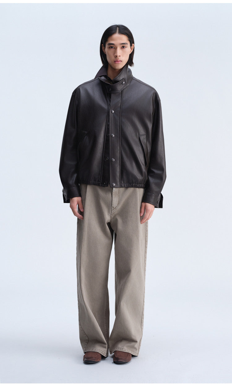 Single-Tuck Denim Pants