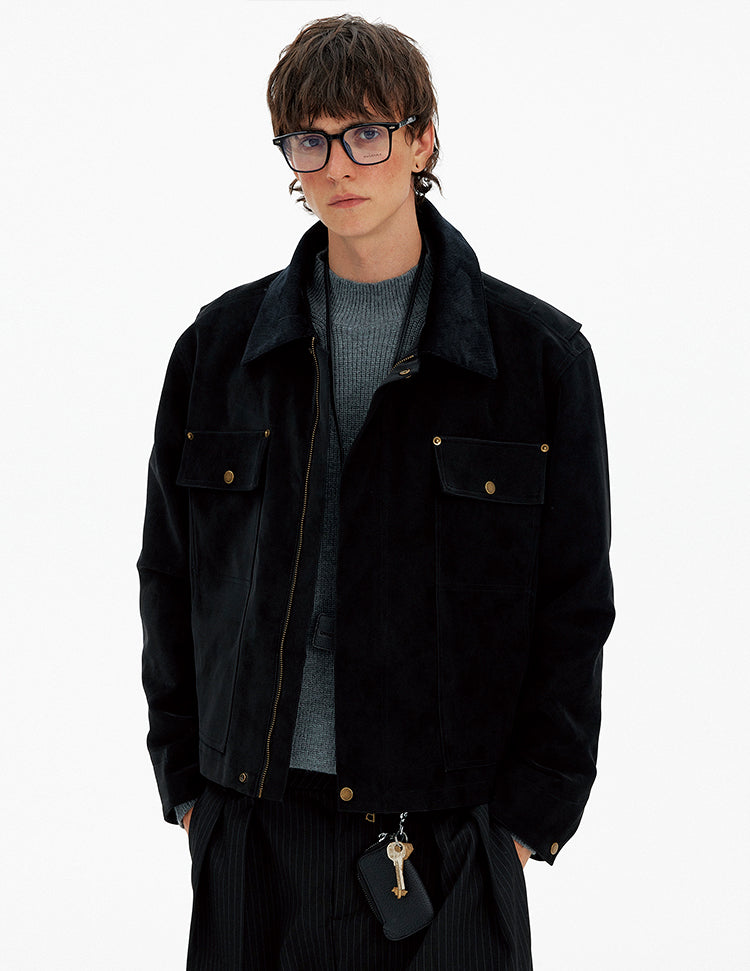 Unisex Corduroy Collar Jacket