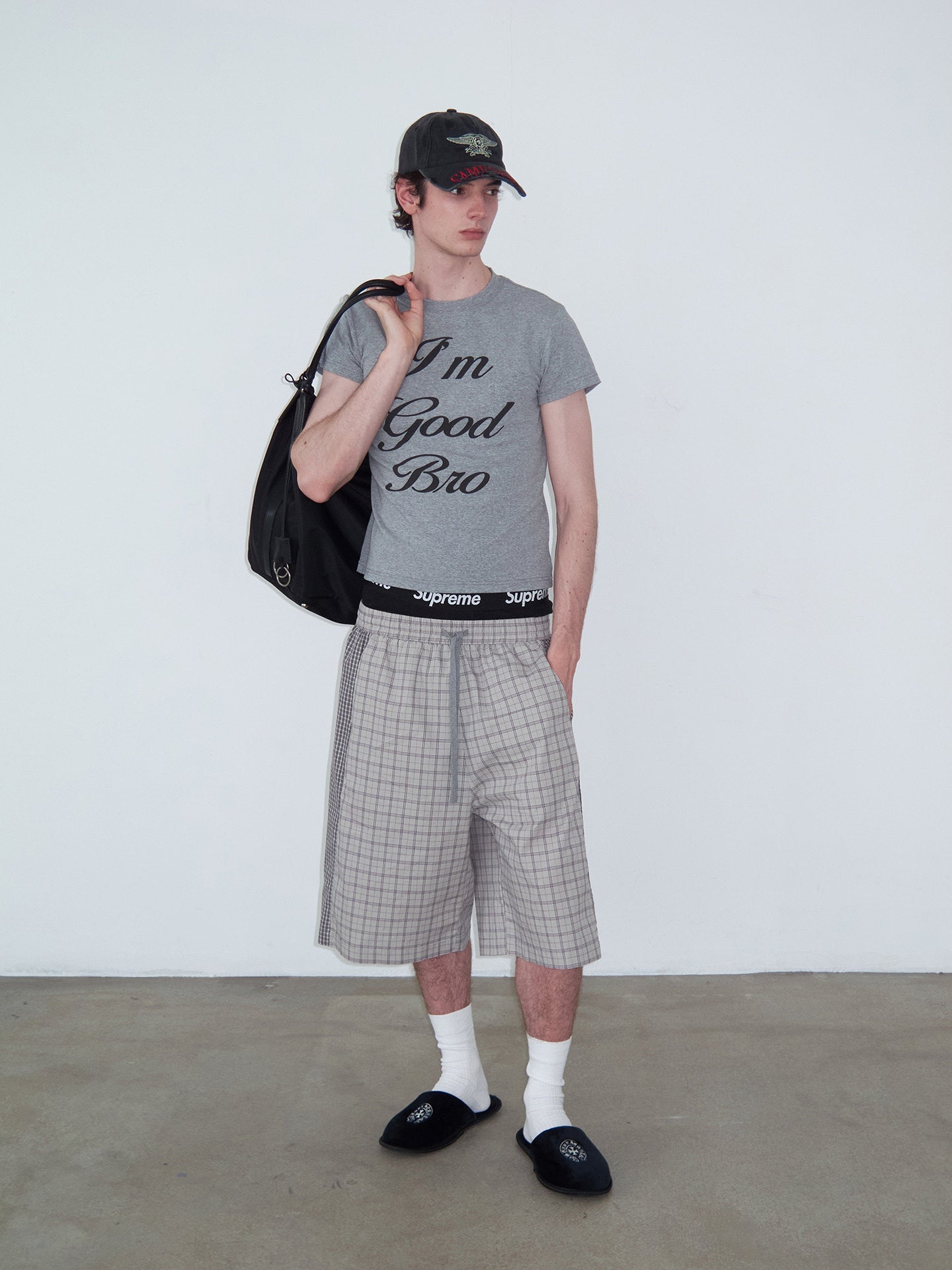Checkered Patchwork Color-Block Shorts
