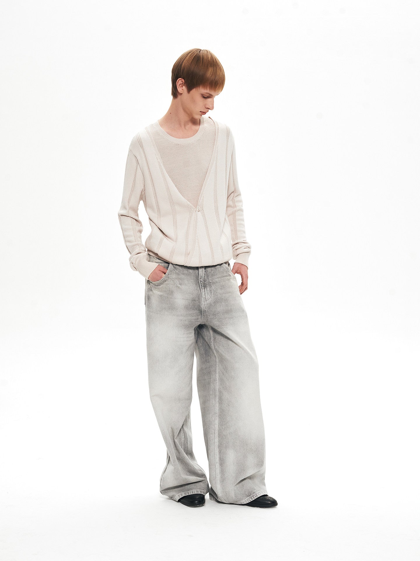Double-Layer Faux Two-Piece Knit