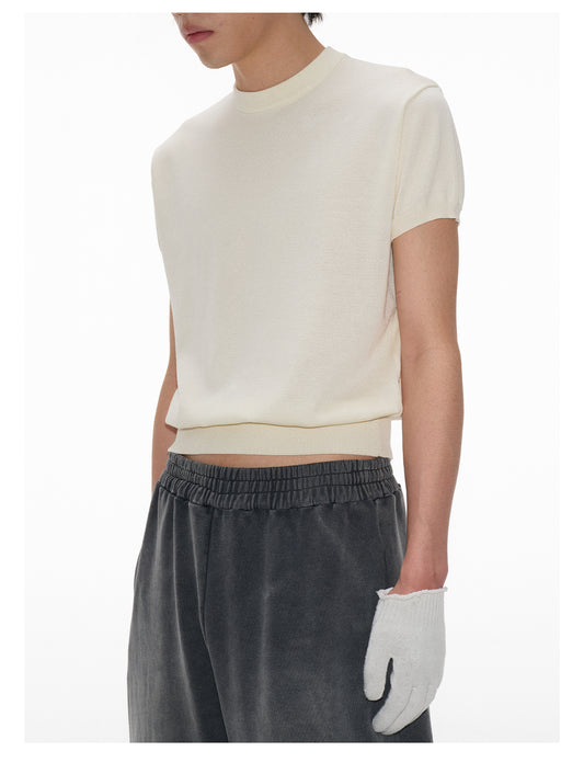 Small Neckline Ribbed Hem Knit