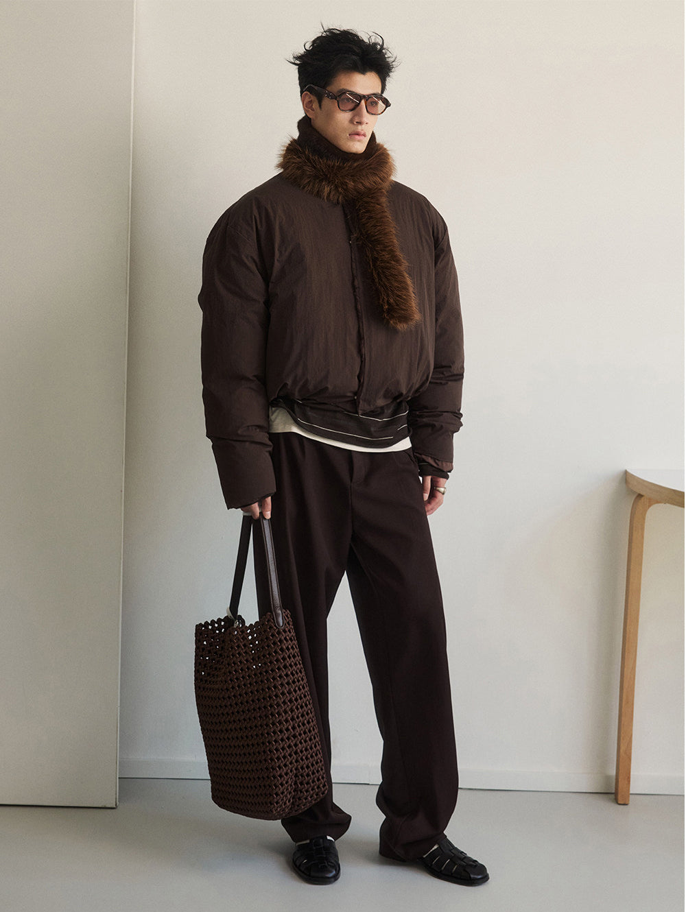 Adjustable Fur Collar Down Jacket