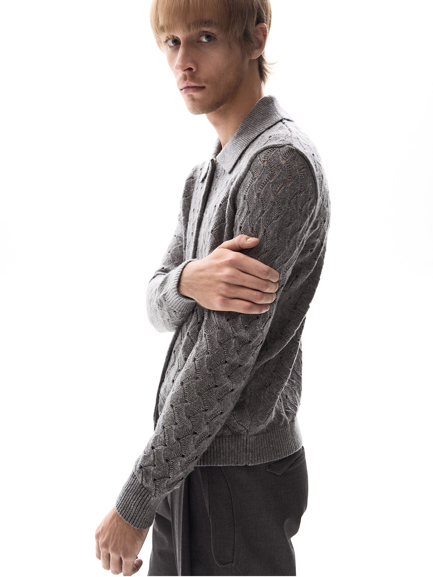 Medium-length lightweight knit cardigan