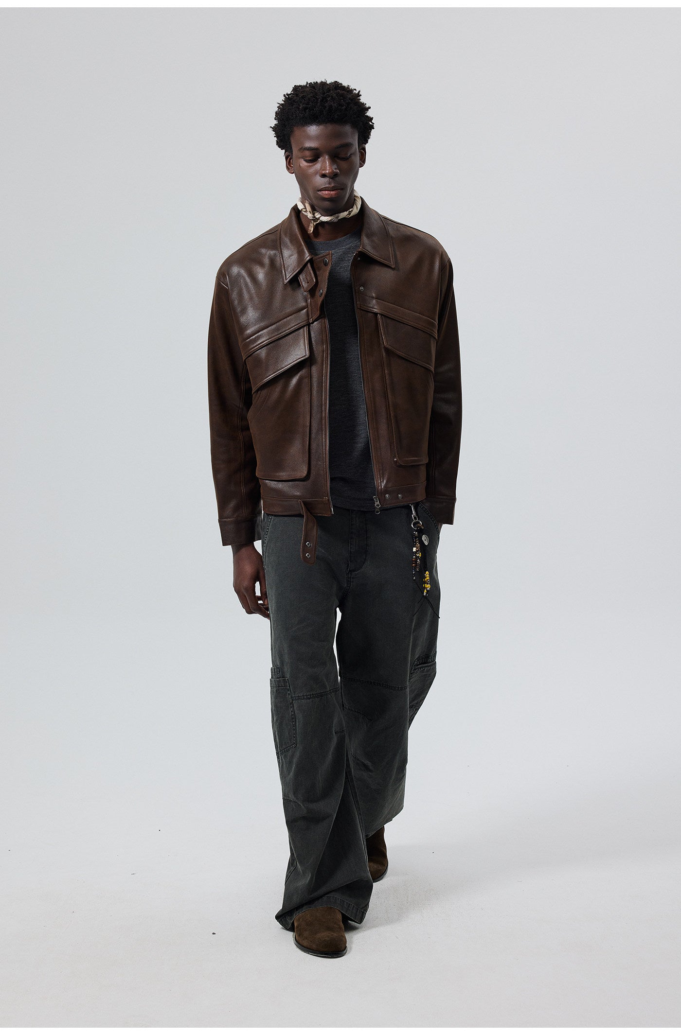 PU Material Oversized Leather Jacket