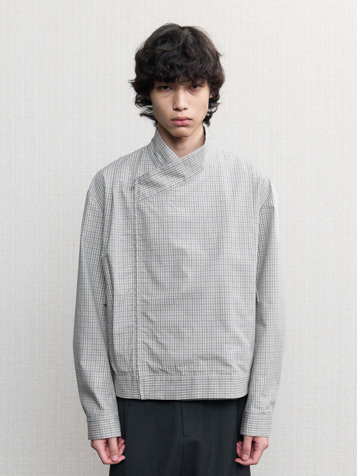 Cross-Color Pleated Jacket
