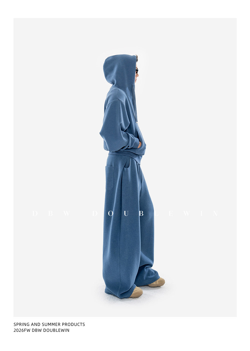 Hooded Sweatshirt Set with Shoulder Pads