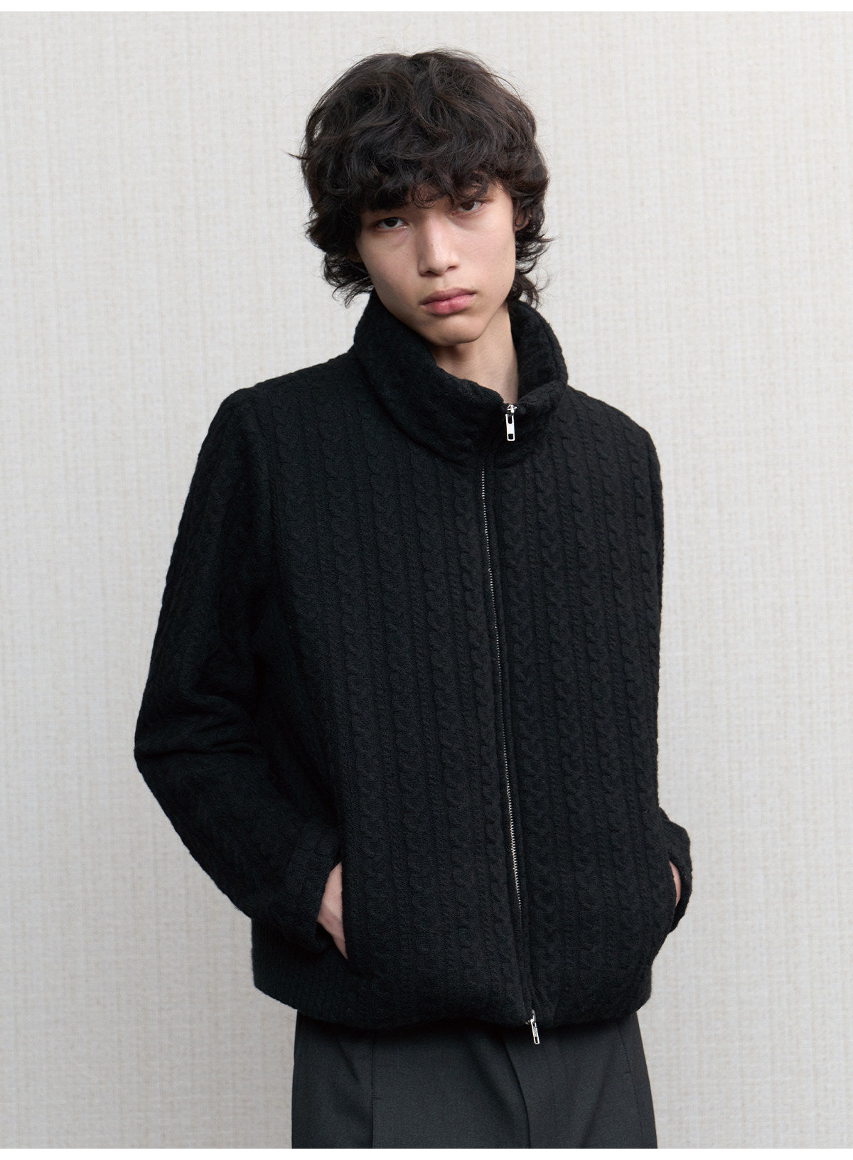 Lightweight Wool Knit Jacket