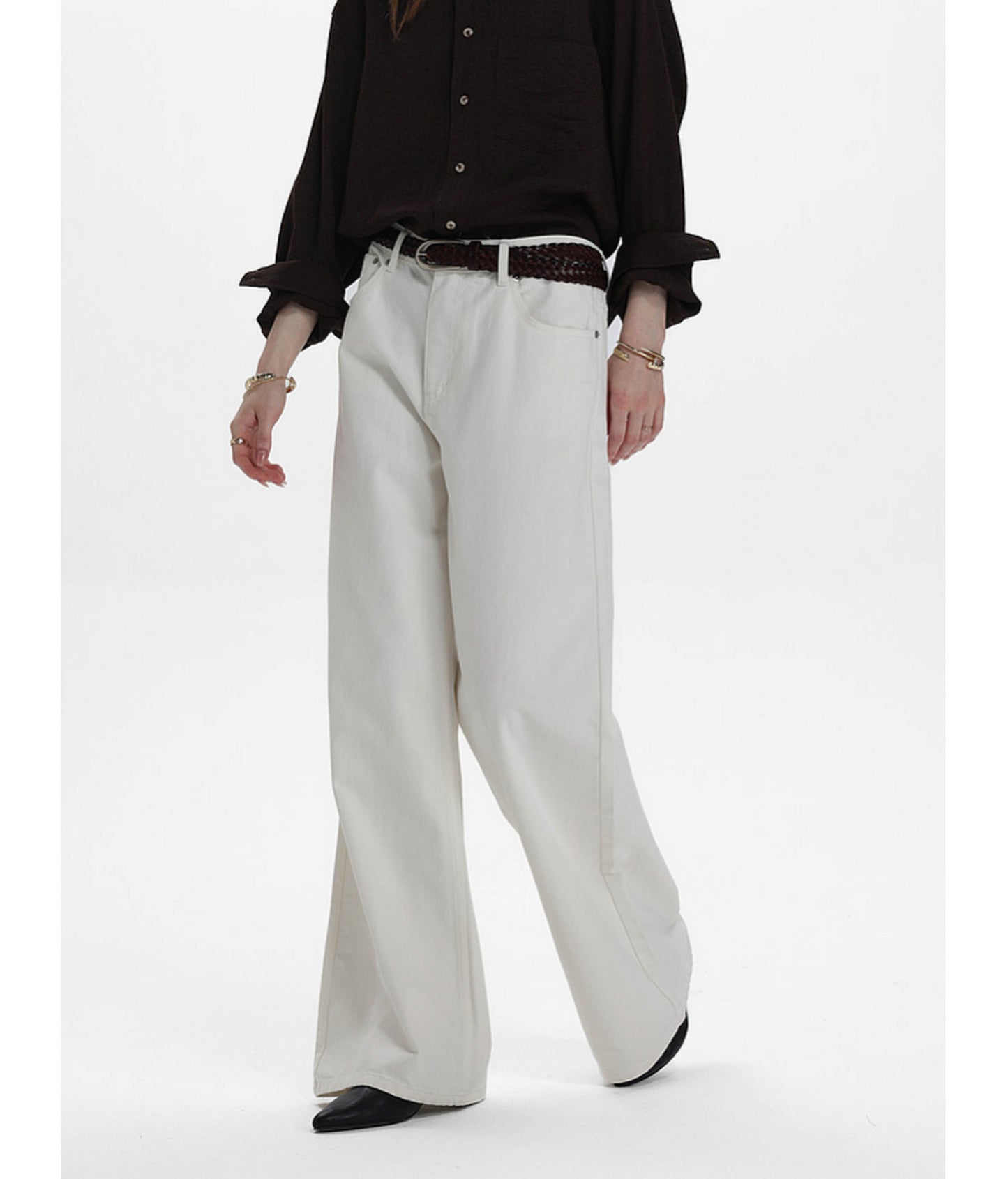 Low-Waist Straight-Leg Casual Pants