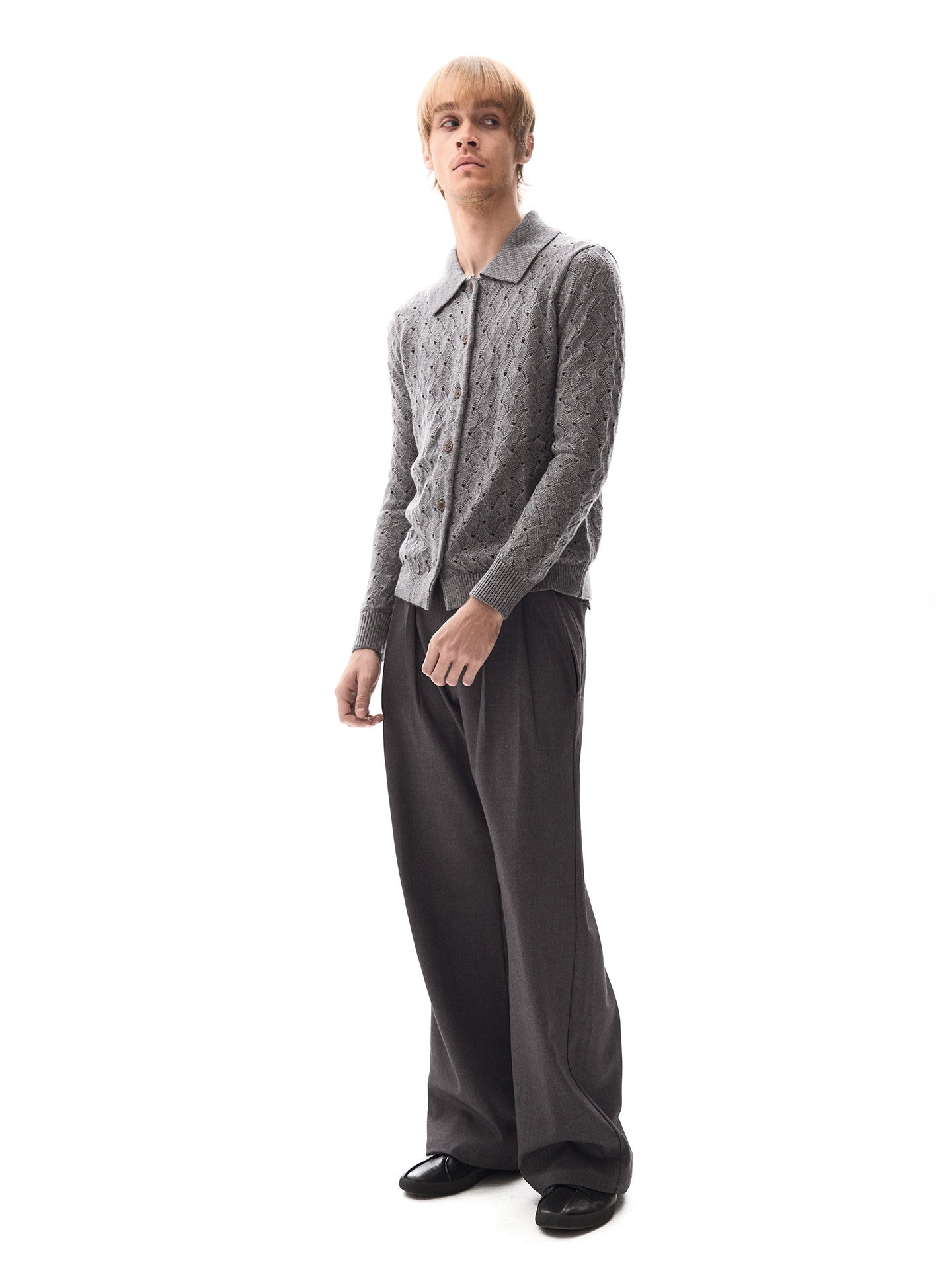 Medium-length lightweight knit cardigan