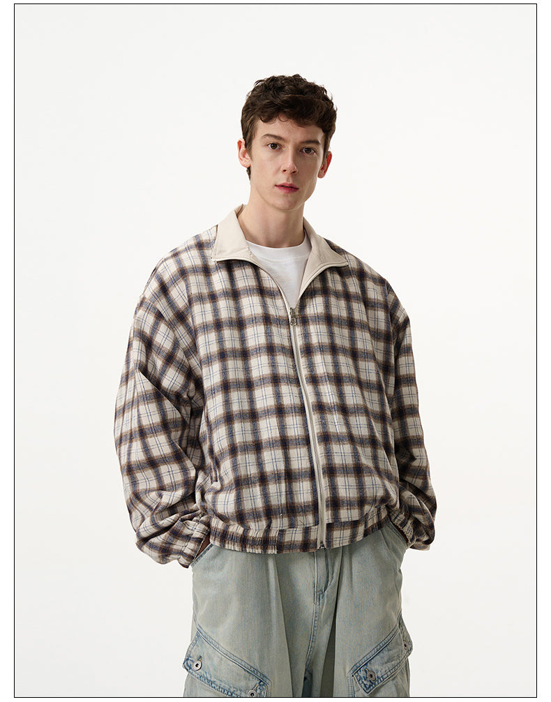 Loose Niche Reversible Plaid Jacket