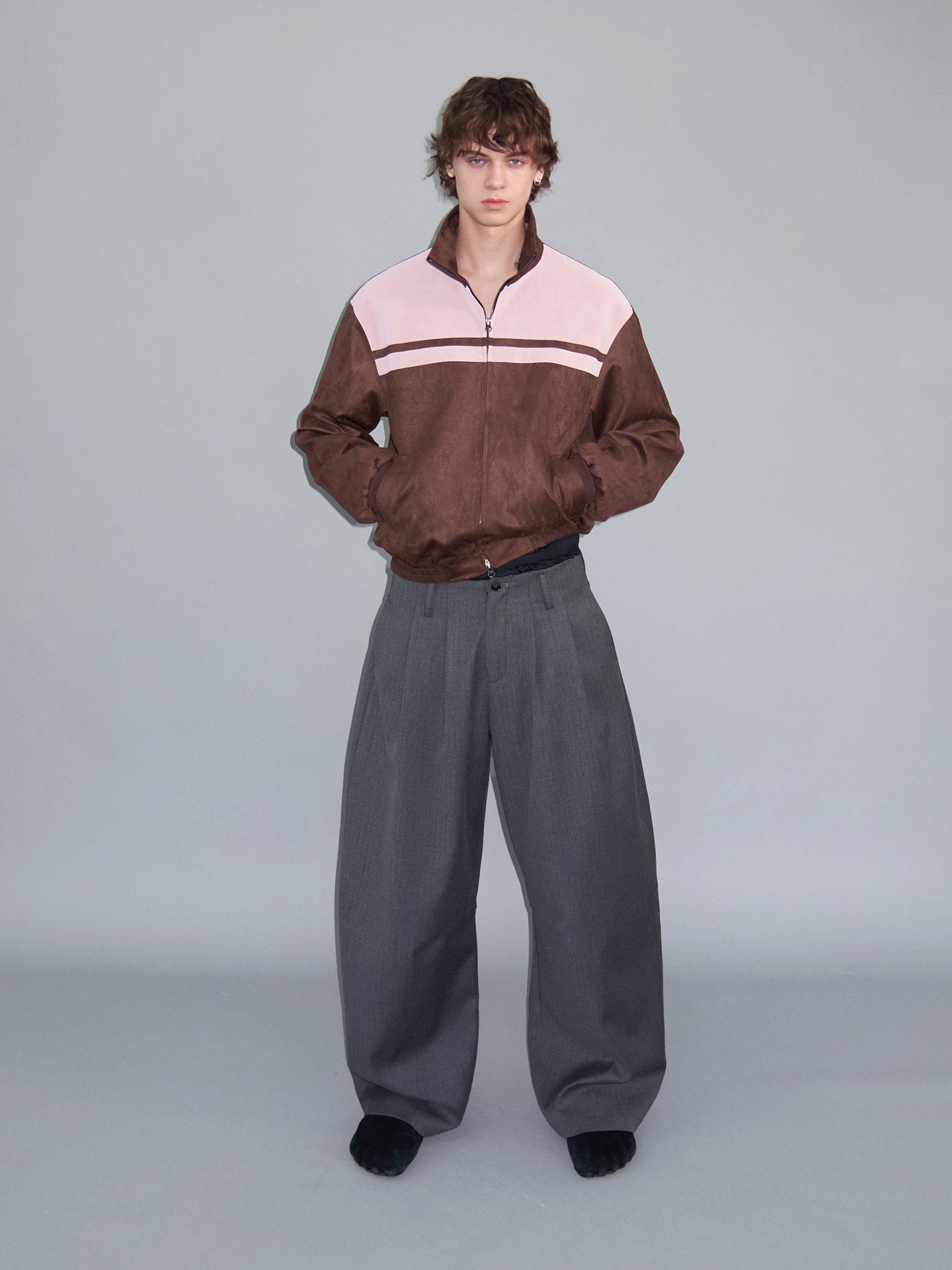 Loose-Fit Curved Casual Pants