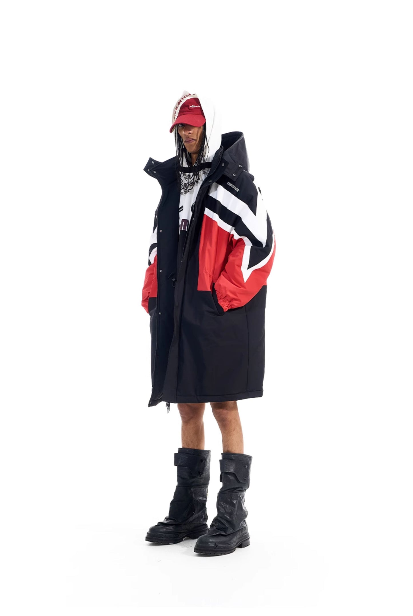 Long Detachable Hooded Cotton Jacket