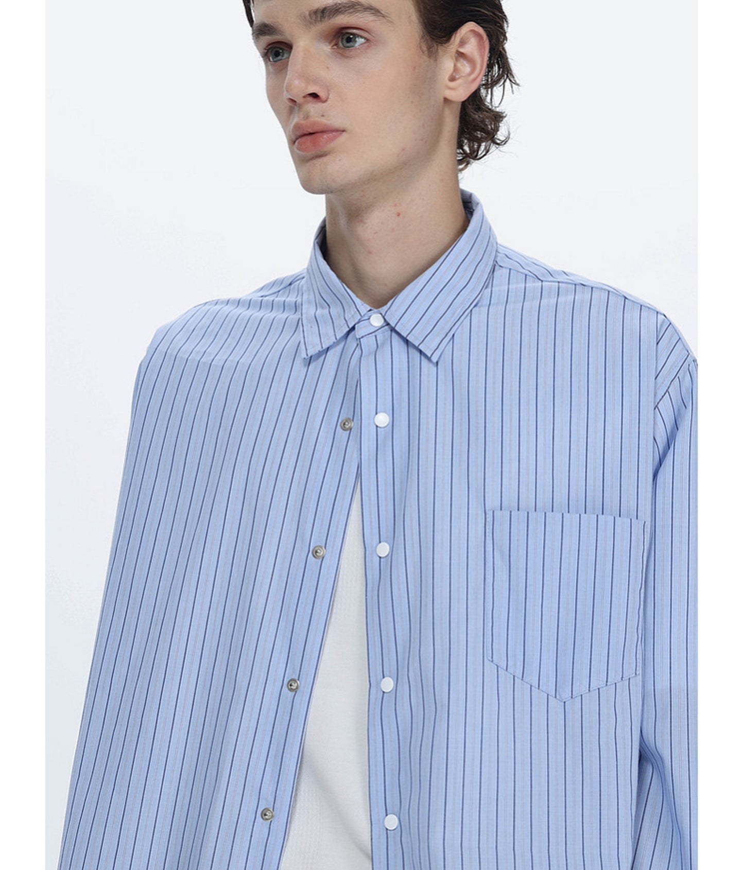 Striped Drop-Shoulder Casual Shirt