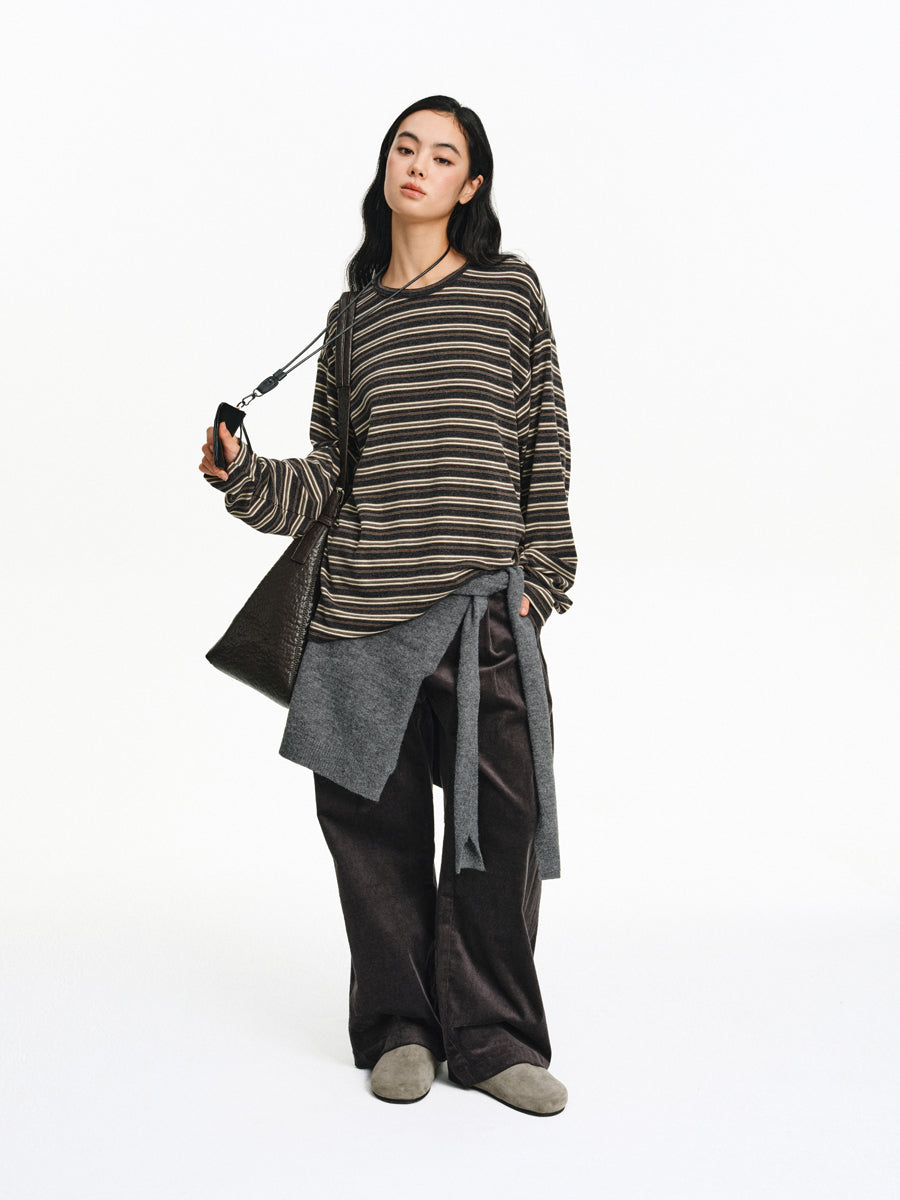 Double-Pleated Casual Pants