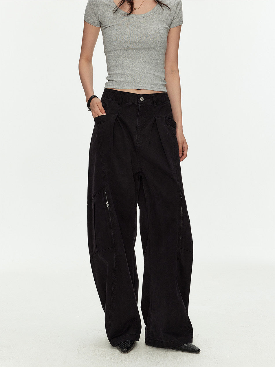 Deconstructed Curved Casual Pants