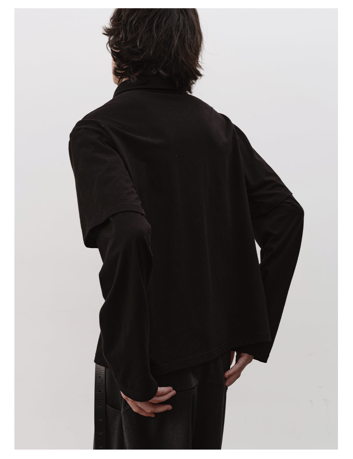 Fake Two-Piece Wide Polo Shirt