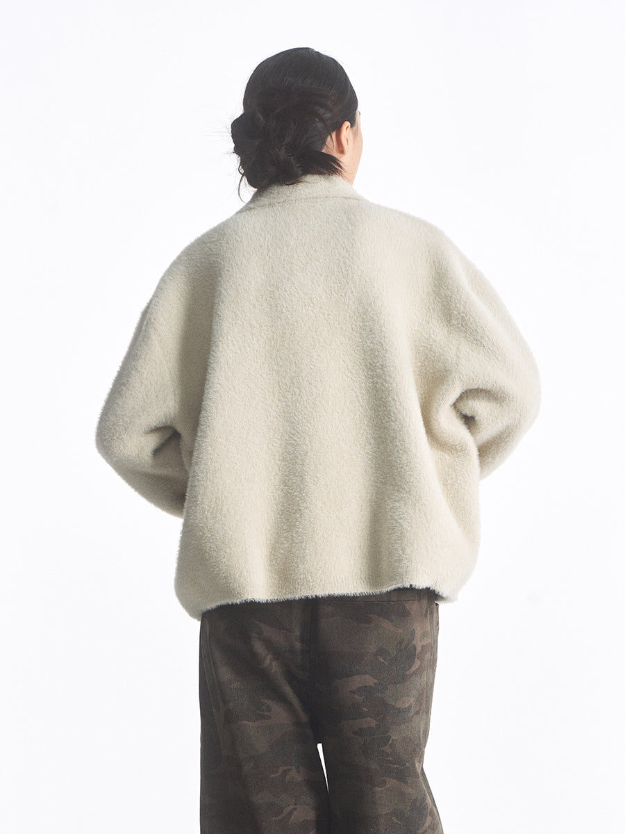 Imitation mink polo neck sweater