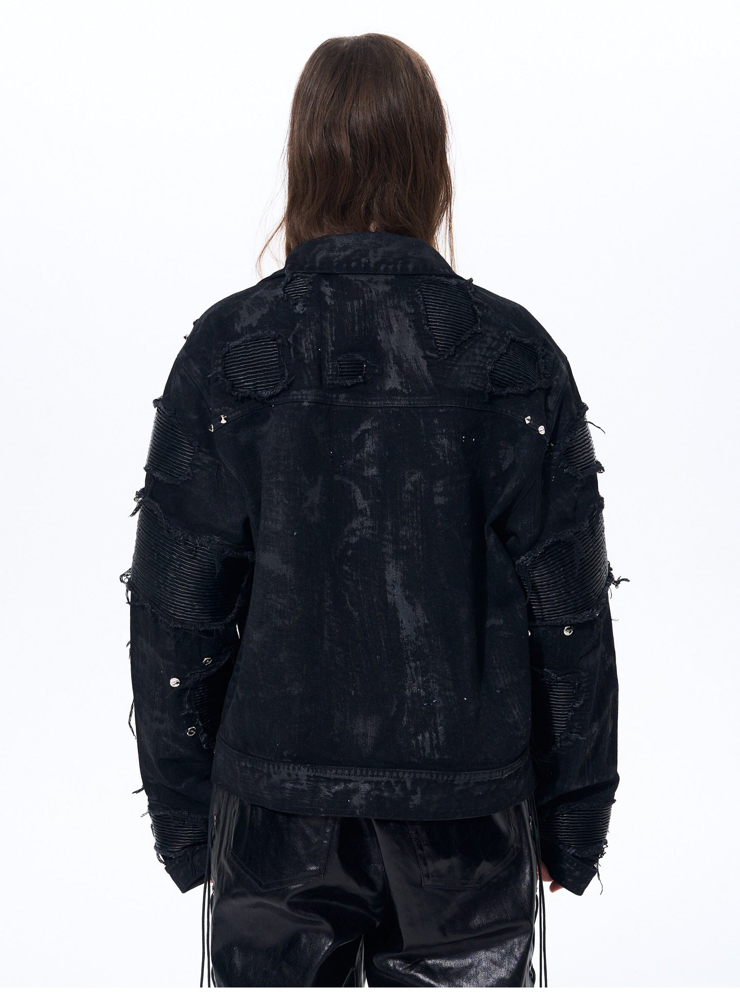 Distressed Wax Denim Jacket