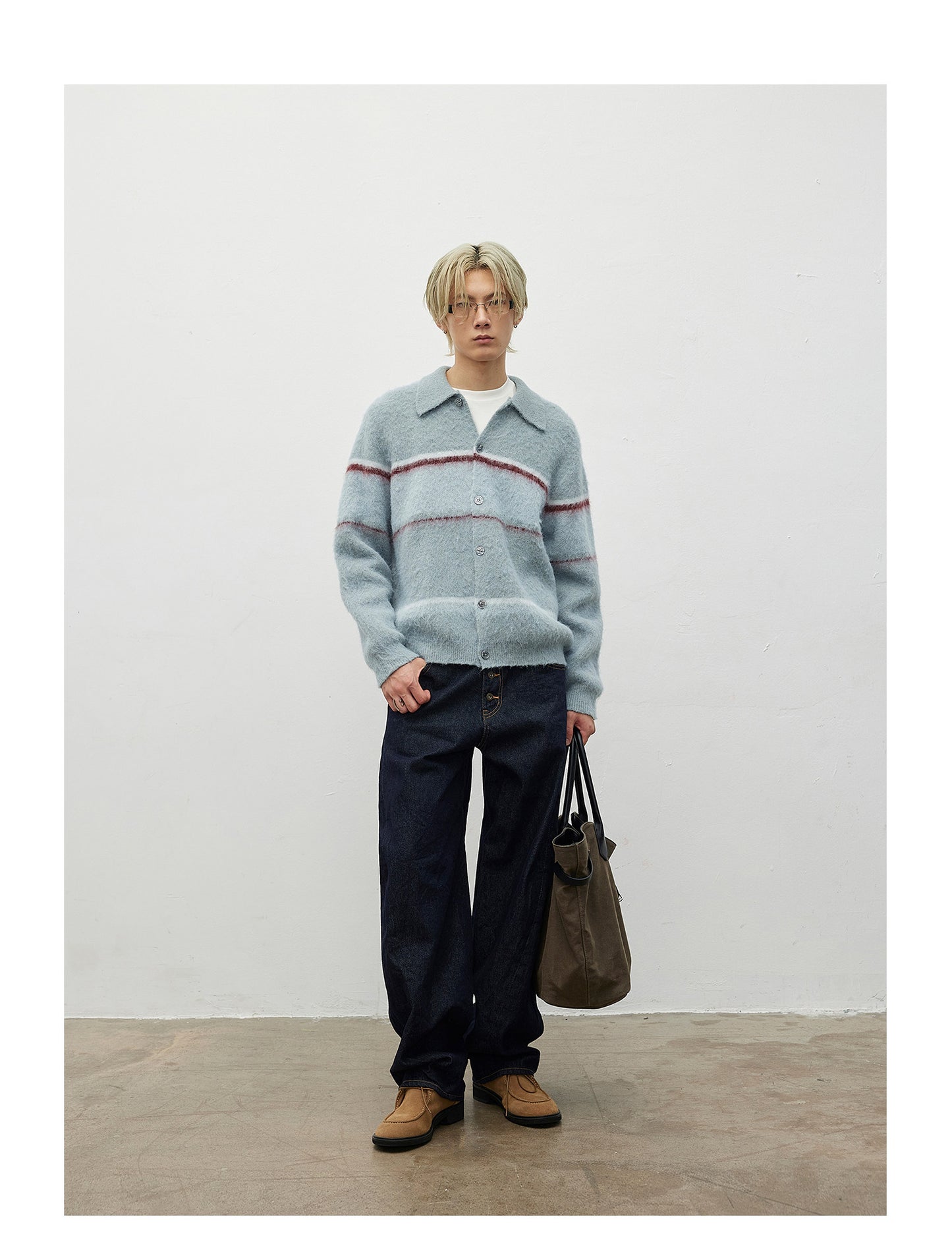 Color Block Mohair Cardigan