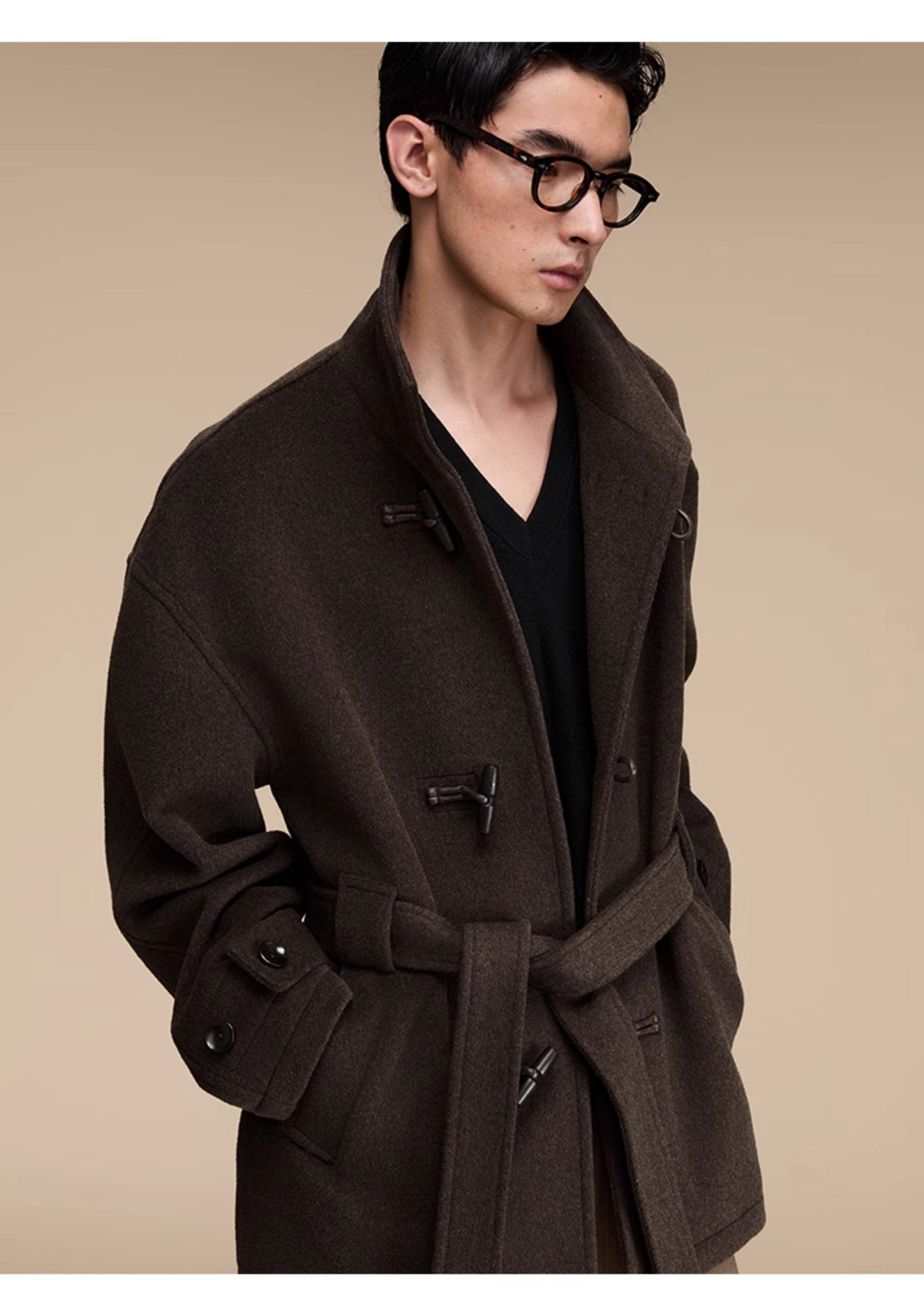 Stand collar wool jacket