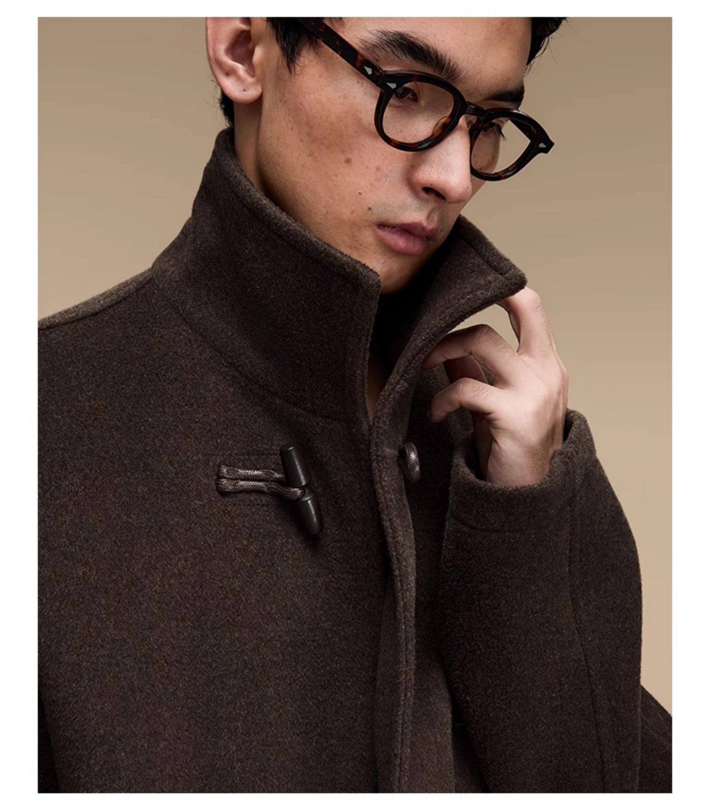 Stand collar wool jacket