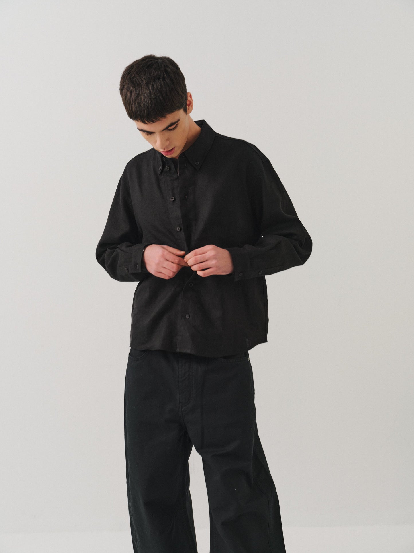 Linen button-down shirt