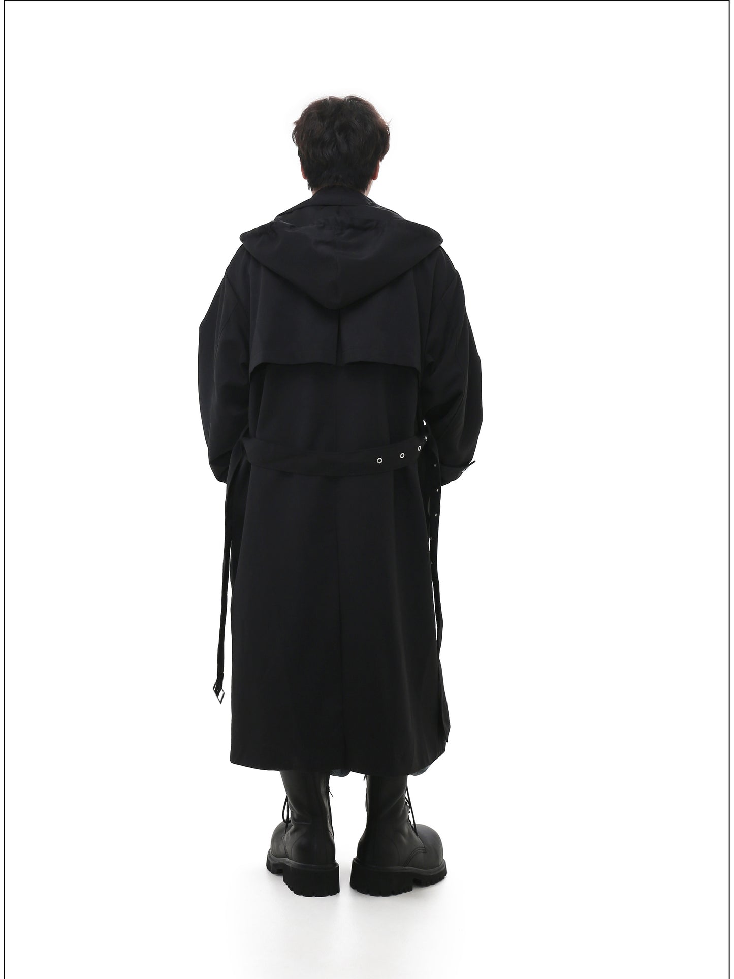 Long trench coat with hood